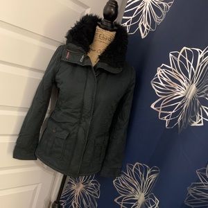 Roxy Water Resistance Cozy Winter Jacket, faux fur lapel collar